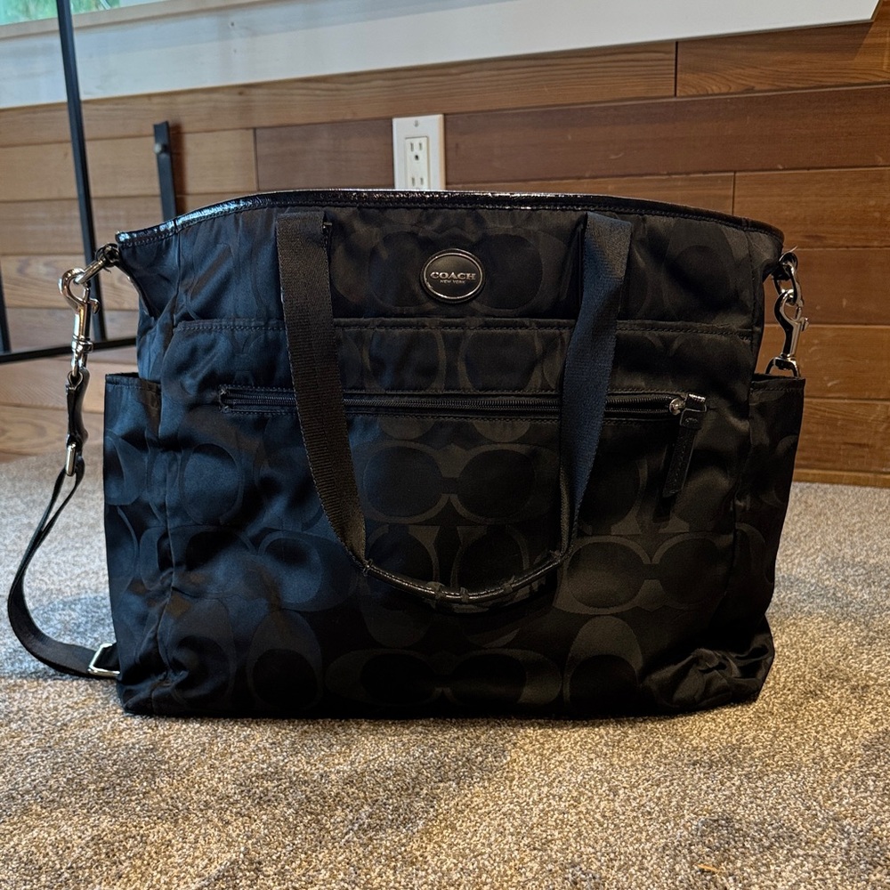 Coach Black Signature Tote Bag